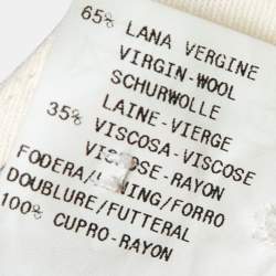 Pre Owned Emporio Armani Cream Textured Crepe Single Breasted Cropped Blazer & Pant Suit S