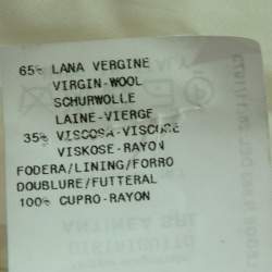 Pre Owned Emporio Armani Cream Textured Crepe Single Breasted Cropped Blazer & Pant Suit S