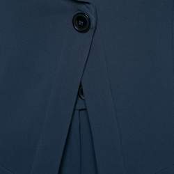 Pre Owned Emporio Armani Navy Blue Crepe Pant Suit M