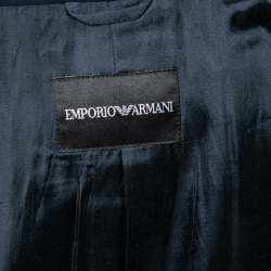 Pre Owned Emporio Armani Navy Blue Crepe Pant Suit M
