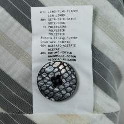 Pre Owned Emporio Armani Dark Grey Silk & Linen Button Front Jacket & Pant Suit M