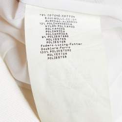 Pre Owned Emporio Armani White Embroidered Cutwork Cotton Strapless Mini Dress S