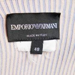 Pre Owned Emporio Armani Pink Rib Knit Long Sleeve Flared Dress L