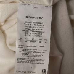 Pre Owned Emporio Armani White Knit Contrast Detail Top S