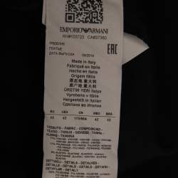 Pre Owned Emporio Armani Black Knit Trim Detail Sleeveless Skater Dress M