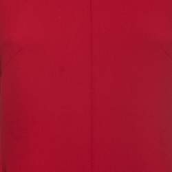 Pre Owned Emporio Armani Red Crepe Sleeveless Flared Dress M