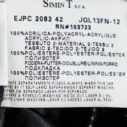 Pre Owned Emporio Armani Black Faux Fur Rib Waist Zip Front Dress S