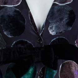 Pre Owned  Emporio Armani Multicolor Devore Abstract Print Bow Detail Sleeveless Top S