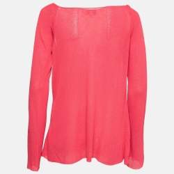 Pre Owned Emporio Armani Vintage Pink Cut Out Detail Blouse L