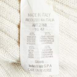 Pre Owned Emporio Armani Beige Wool & Cashmere High Neck Sweater M