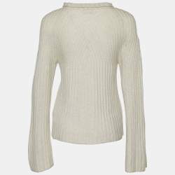 Pre Owned Emporio Armani Beige Wool & Cashmere High Neck Sweater M