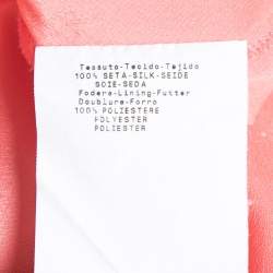 Pre Owned Emporio Armani Salmon Pink Silk Draped Detail Midi Dress M