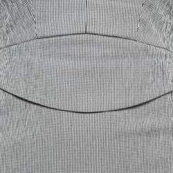 Pre Owned Emporio Armani Black & White Patterned Cotton Sheath Dress S