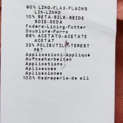 Pre Owned Emporio Armani Pink Linen & Silk Top M