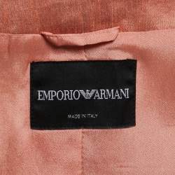 Pre Owned Emporio Armani Pink Linen & Silk Top M