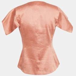 Pre Owned Emporio Armani Pink Linen & Silk Top M