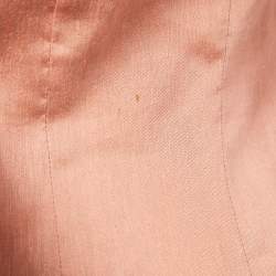 Pre Owned Emporio Armani Pink Linen & Silk Top M