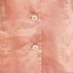 Pre Owned Emporio Armani Pink Linen & Silk Top M