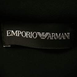 Pre Owned Emporio Armani Black Crepe Sequined Collar Midi Dress XL