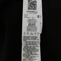 Pre Owned Emporio Armani Black Crepe Sequined Collar Midi Dress XL