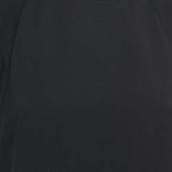 Pre Owned Emporio Armani Black Crepe Sequined Collar Midi Dress XL