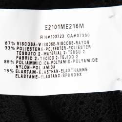 Pre Owned Emporio Armani Black Knit Lace Trim Long Sleeves Top S