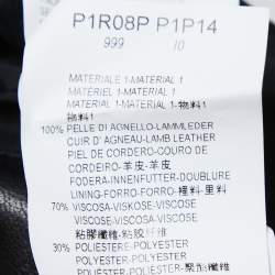 Pre Owned Emporio Armani Black Leather Biker Jacket XL