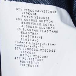 Pre Owned Emporio Armani Navy Blue Jacquard Single-Button Blazer M