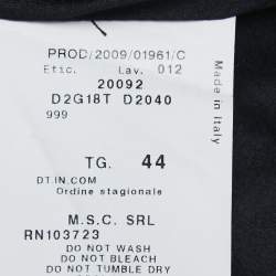 Pre Owned Emporio Armani Black Wool Crepe Ruffled Blazer M