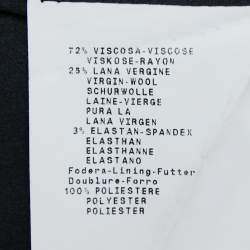 Pre Owned Emporio Armani Black Wool Crepe Ruffled Blazer M