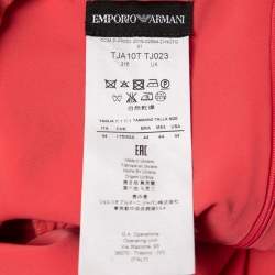 Pre Owned Emporio Armani Coral Pink Crepe A-Line Midi Dress M