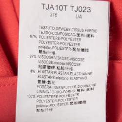 Pre Owned Emporio Armani Coral Pink Crepe A-Line Midi Dress M