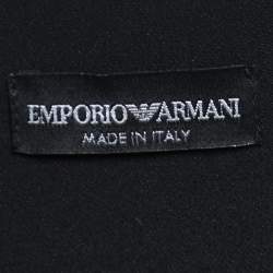 Pre Owned Emporio Armani Black/Red Crepe Pleated A Line Dress M