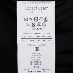 Pre Owned Emporio Armani Black/Red Crepe Pleated A Line Dress M