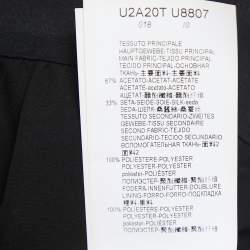 Pre Owned Emporio Armani Black/Red Crepe Pleated A Line Dress M