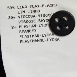 Pre Owned Emporio Armani Vintage Black Linen Maxi Skirt M