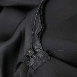 Pre Owned Emporio Armani Black Satin Wrap Maxi Skirt M