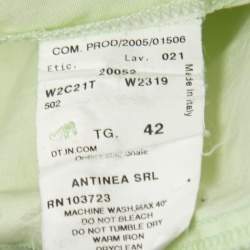 Pre Owned Emporio Armani Lime Green Cotton Button Down Shirt M