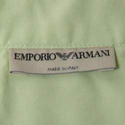 Pre Owned Emporio Armani Lime Green Cotton Button Down Shirt M