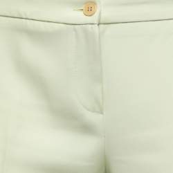 Pre Owned Emporio Armani Lime Green Crepe Straight Leg Trousers M
