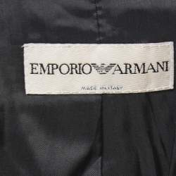 Emporio Armani Vintage Black Wool Zip-Up Jacket S