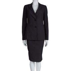 Pre Owned Emporio Armani Grey Skirt Suit M