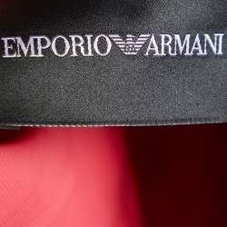 Pre Owned Emporio Armani Pink Embellished tulle Strap Sleeve Mini Dress M