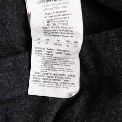 Pre Owned Emporio Armani Charcoal Grey Wool Elastic Waist Trousers M