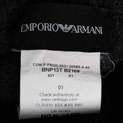 Pre Owned Emporio Armani Charcoal Grey Wool Elastic Waist Trousers M