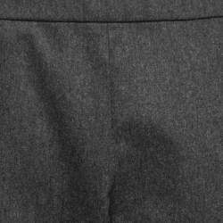 Pre Owned Emporio Armani Charcoal Grey Wool Elastic Waist Trousers M