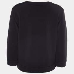 Pre Owned Emporio Armani Black Jersey A Embellished Sweatshirt L