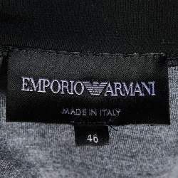 Pre Owned Emporio Armani Black Jersey A Embellished Sweatshirt L