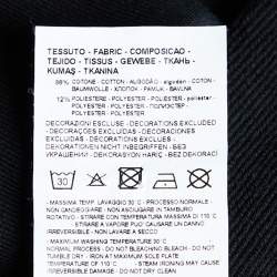 Pre Owned Emporio Armani Black Cotton Knit LogoTrim Detail Round Neck Sweater S