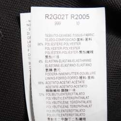 Pre Owned Emporio Armani Black Textured Crepe Button Front Blazer S